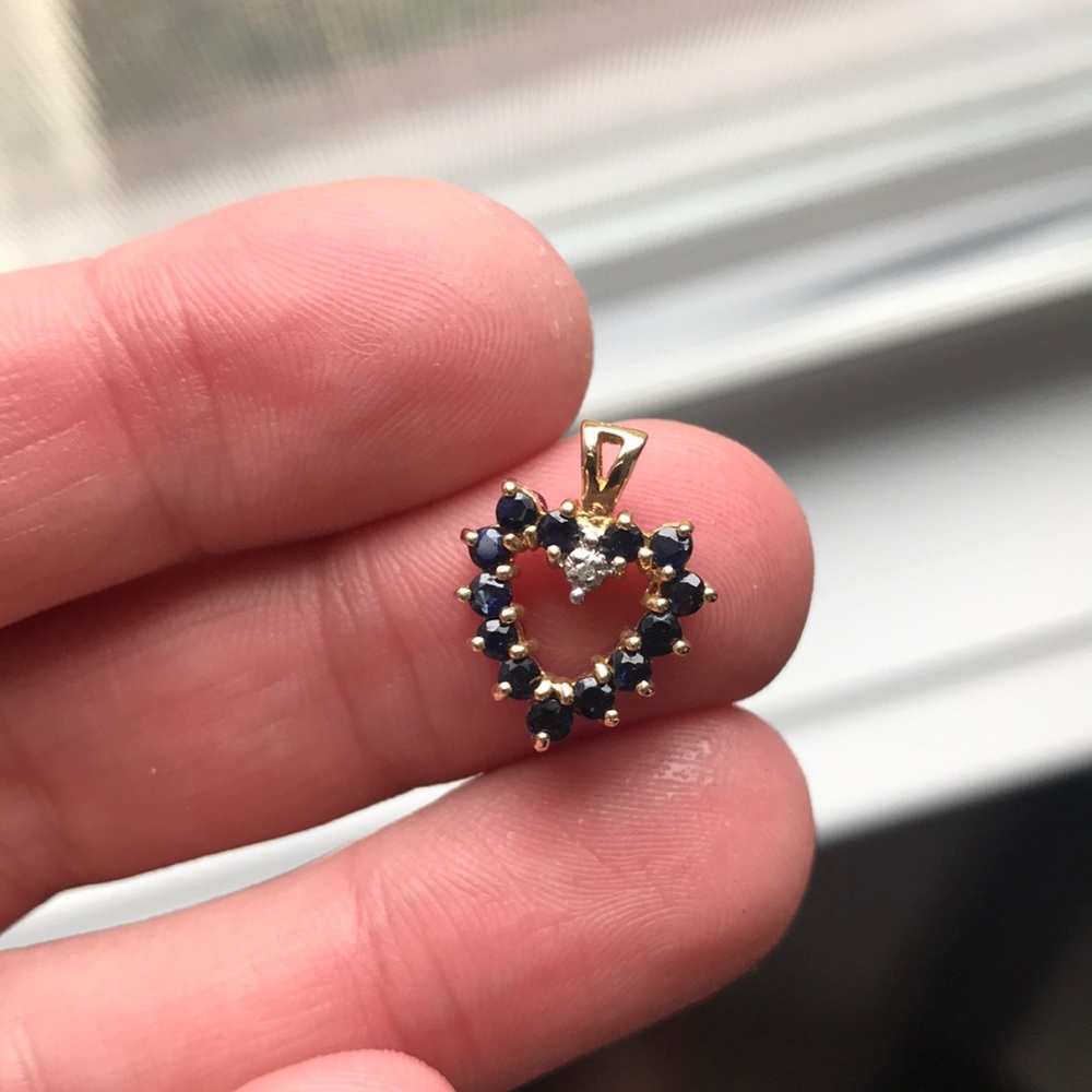 Reversible Solid 10k ruby/sapphire pendant